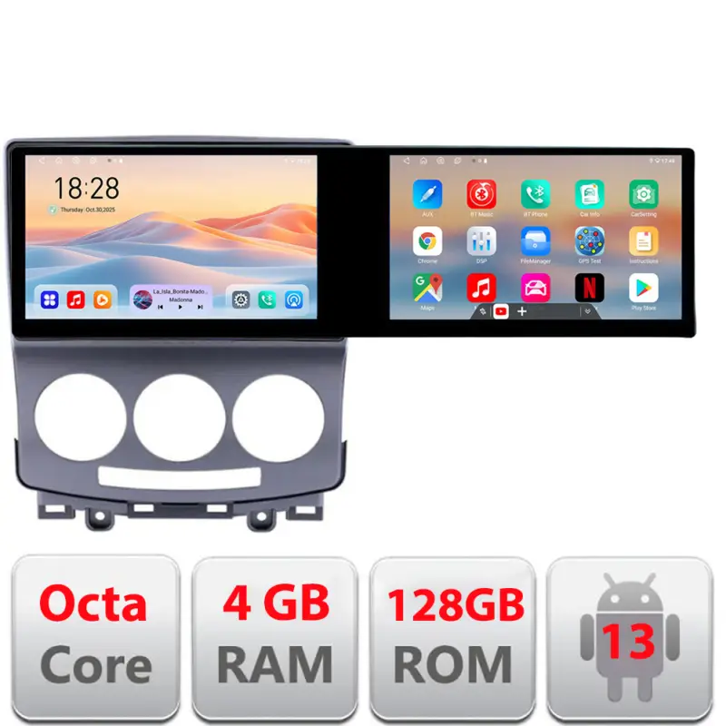 Navigatie Mazda 5 2005-2010 Edotec cu 2 ecrane, 4GB RAM, 128GB, Android Lichidare de stoc