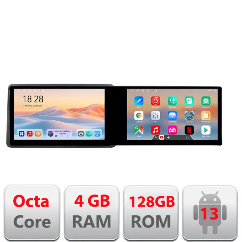 Retur ușor Navigație Android Dodge RAM 2019+ cu 2 ecrane 21.6 inch, 4GB+128GB