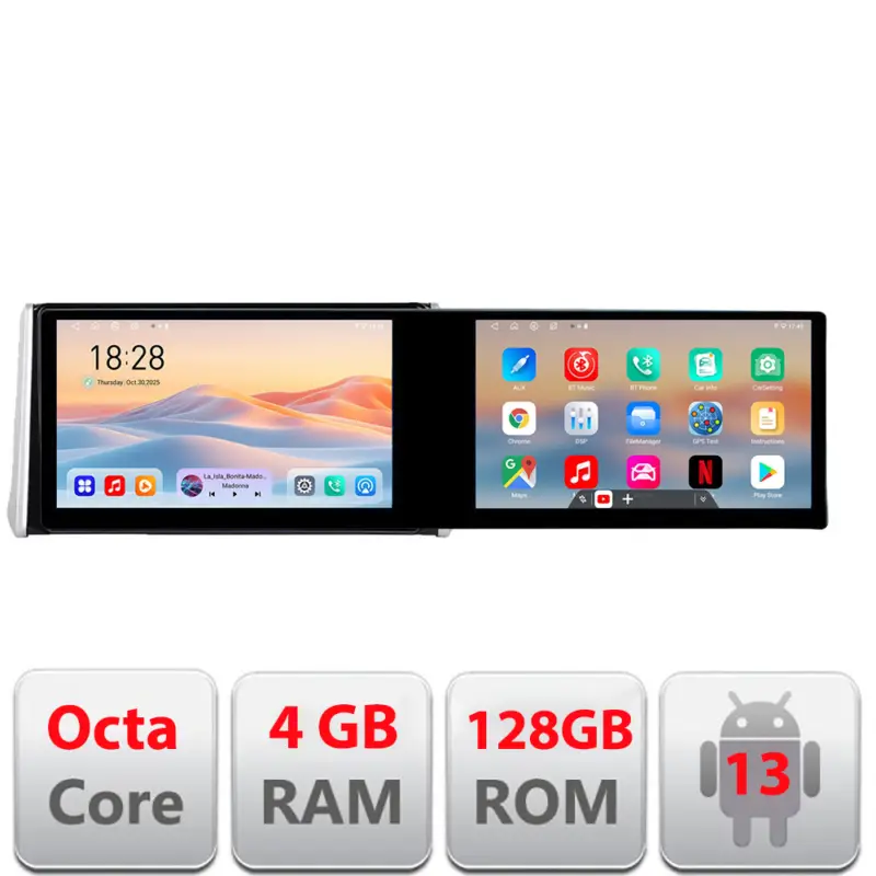 Navigatie Toyota RAV4 2018+ cu 2 ecrane 21.6 inch, Android, 4GB RAM, 128GB Retur gratuit