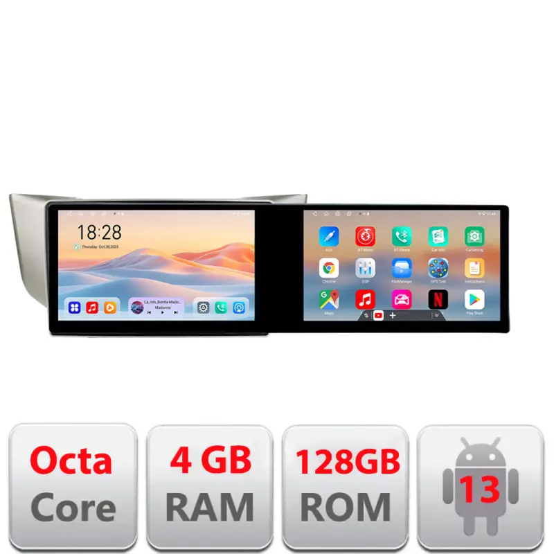 Navigație Android Lexus RX 2003-2009 cu 2 ecrane 21,6 inch, 4GB+128GB Ofertă limitată