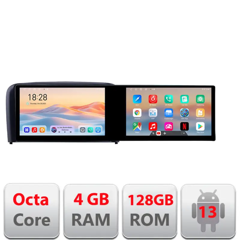 Lichidare de stoc Navigatie Android Volvo S80 2004-2006, 2 ecrane 21.6 inch, 4GB+128GB