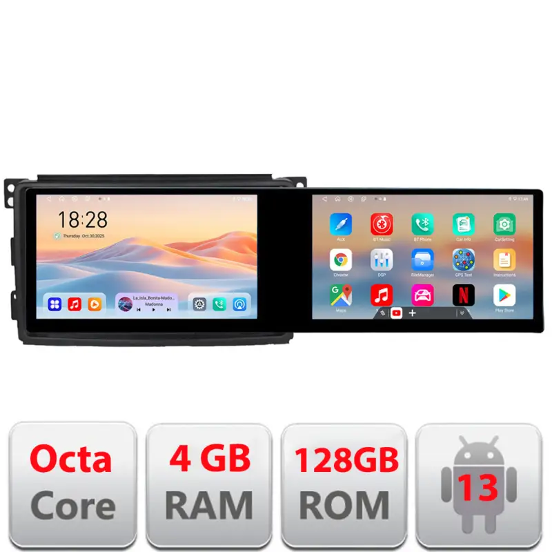 Navigatie Android Smart ForTwo 2005-2010 cu 2 ecrane 21.6 inch, 4+128GB Cumpără online