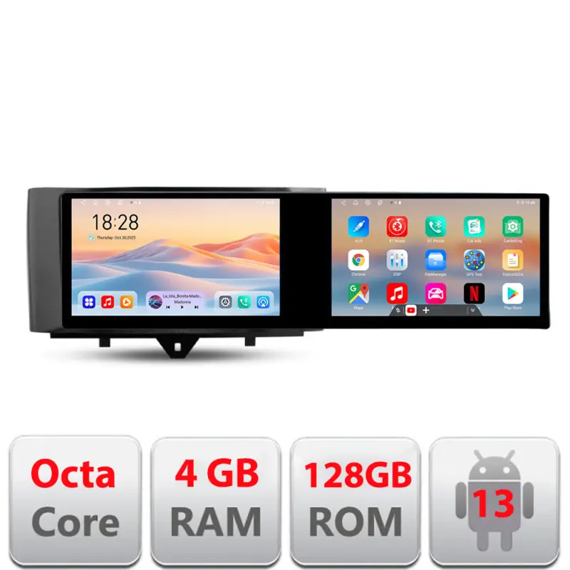Navigatie Android Smart ForTwo 2010-2015, 2 ecrane, 4GB RAM, 128GB, 21.6 inch Comandă acum