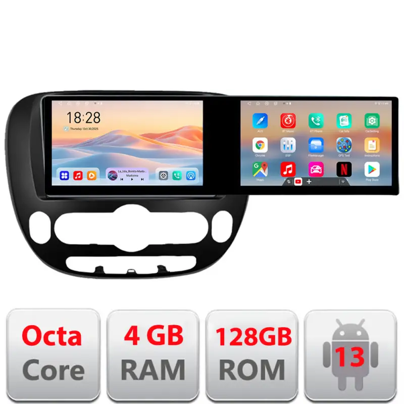Navigatie Android Kia Soul 2014-2019 cu 2 ecrane, 4GB RAM, 128GB Ofertă specială