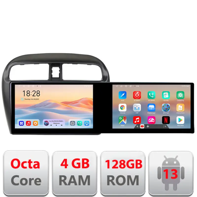 Plată sigură Navigație Mitsubishi Space Star cu 2 ecrane 21,6 inch, Android, 4GB+128GB
