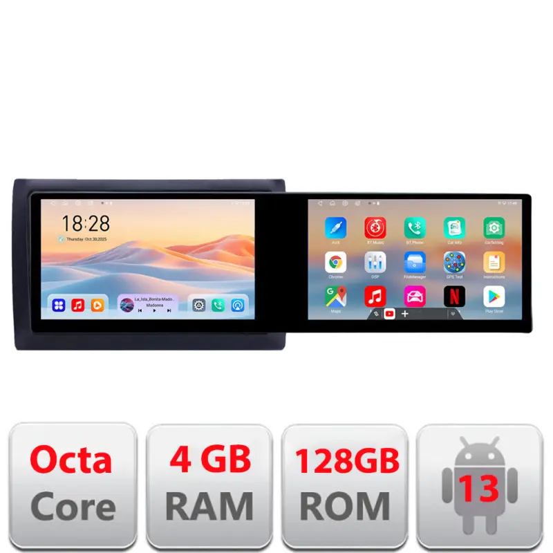 Navigație Fiat Stilo Edotec cu 2 ecrane 21.6 inch, Android, 4GB+128GB Ofertă limitată