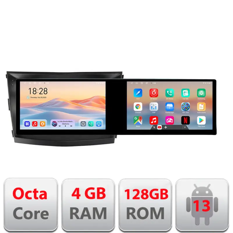 Navigatie Android SsangYong Tivoli 2015-2019, 2 ecrane, 4GB RAM, 128GB Nu rata