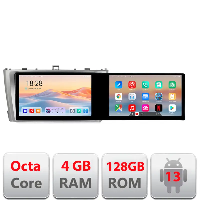 Ultima șansă Navigație Toyota Avensis 2009-2015 cu 2 ecrane, Android, 4GB RAM, 128GB