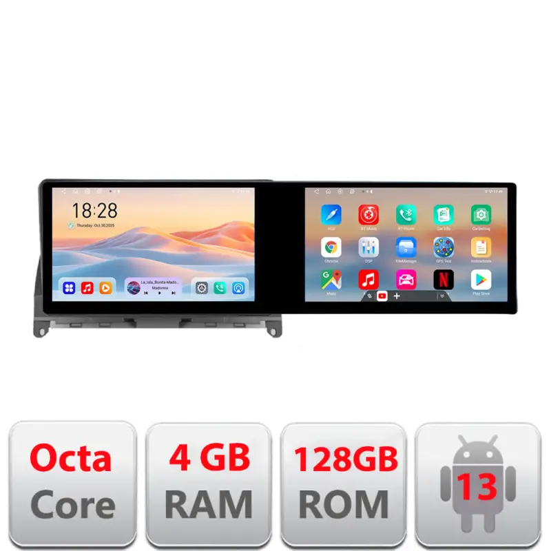 Navigatie Android Mercedes W204 2008-2012, 2 ecrane 21.6 inch, 4GB+128GB Premium