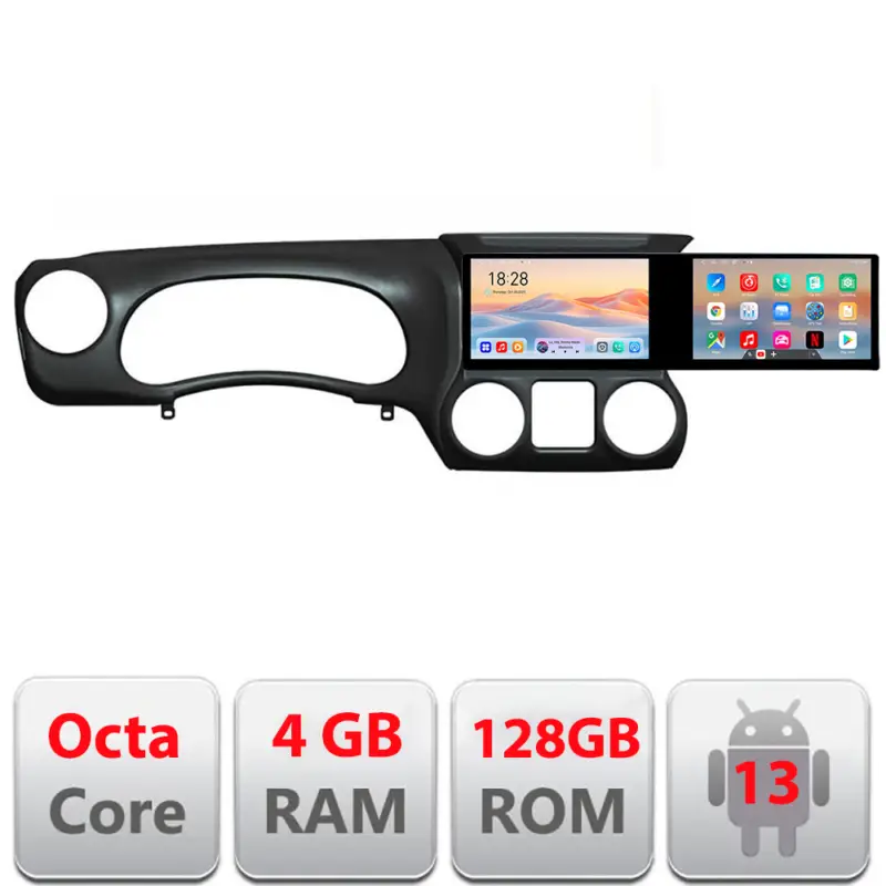 Discount Navigație Android Jeep Wrangler 2011-2016, 21.6 inch, 4GB RAM, 128GB