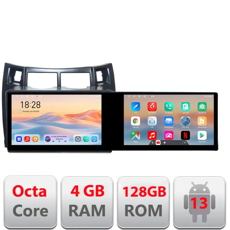 Navigație Android Toyota Yaris 2008-2011 cu 2 ecrane 21.6 inch, 4GB+128GB Preț mic