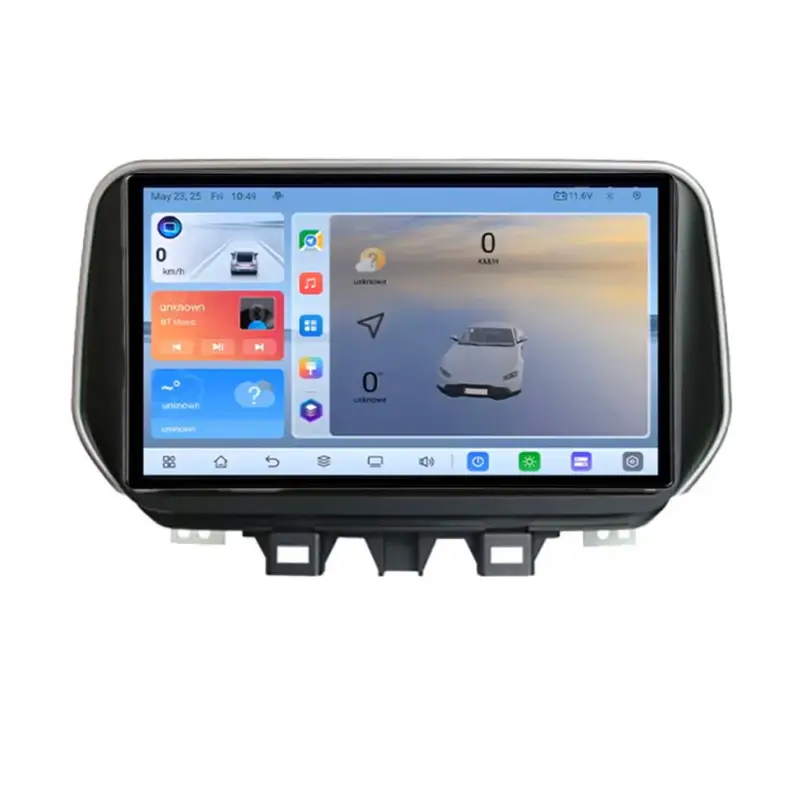 Disponibil imediat Navigatie Android Hyundai Tucson 2019+ QLED 8GB RAM 128GB 4G GPS ADAS