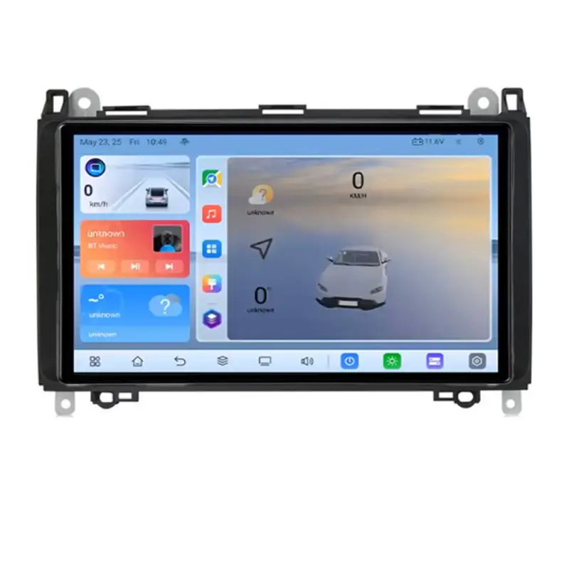 Navigație auto Android 8+128 QLED 1K 4G GPS pentru Mercedes și VW Plată securizată