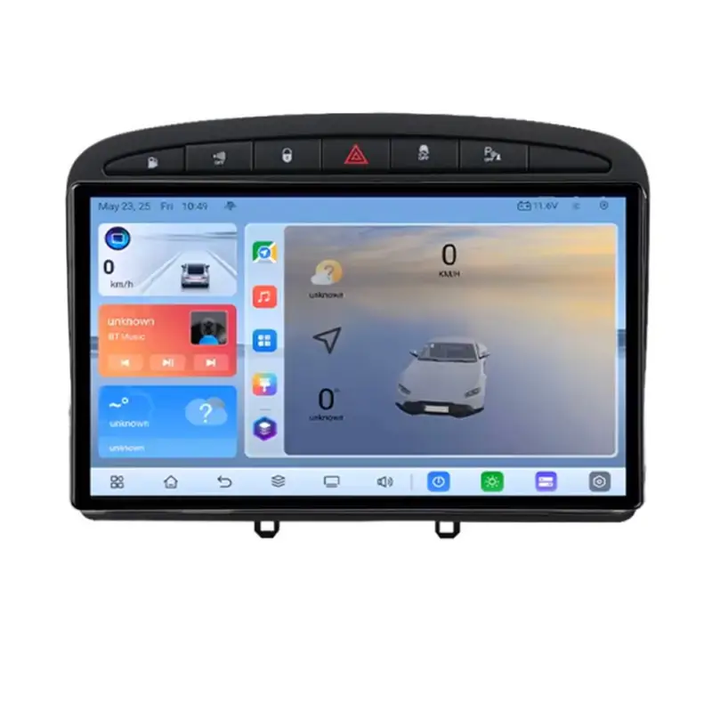 Premium Navigație Peugeot 308 Android 8, 8+128 GB, QLED 1K, 4G LTE, GPS, 360