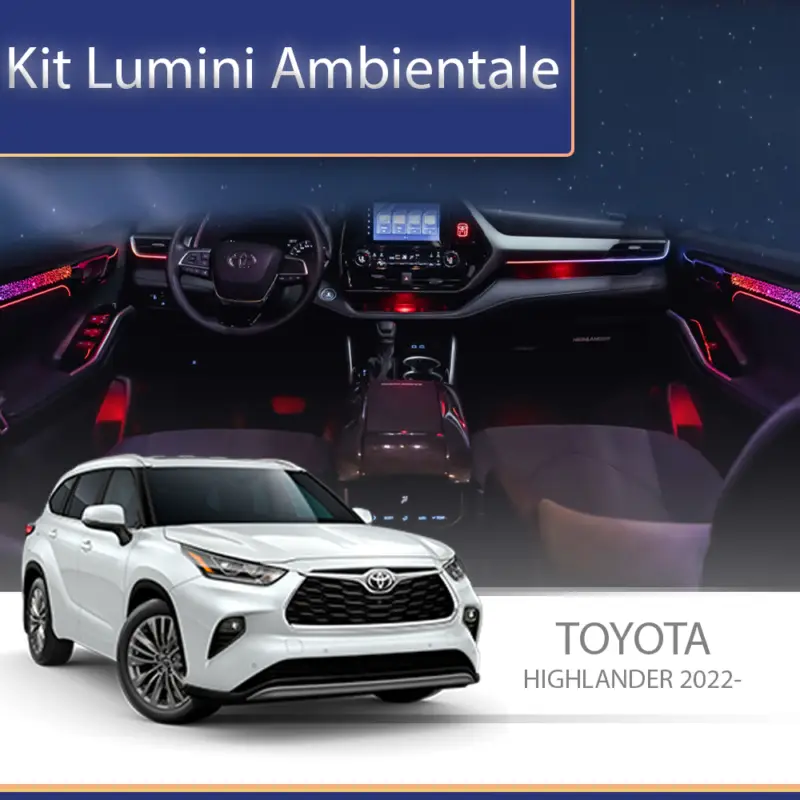 Plată sigură Kit lumini ambientale RGB pentru Toyota Highlander 2022, set complet
