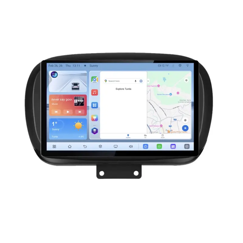 Preț mic Navigație Fiat 500 2014+ QLED 1K Octa Core 4GB+64GB 4G LTE CarPlay