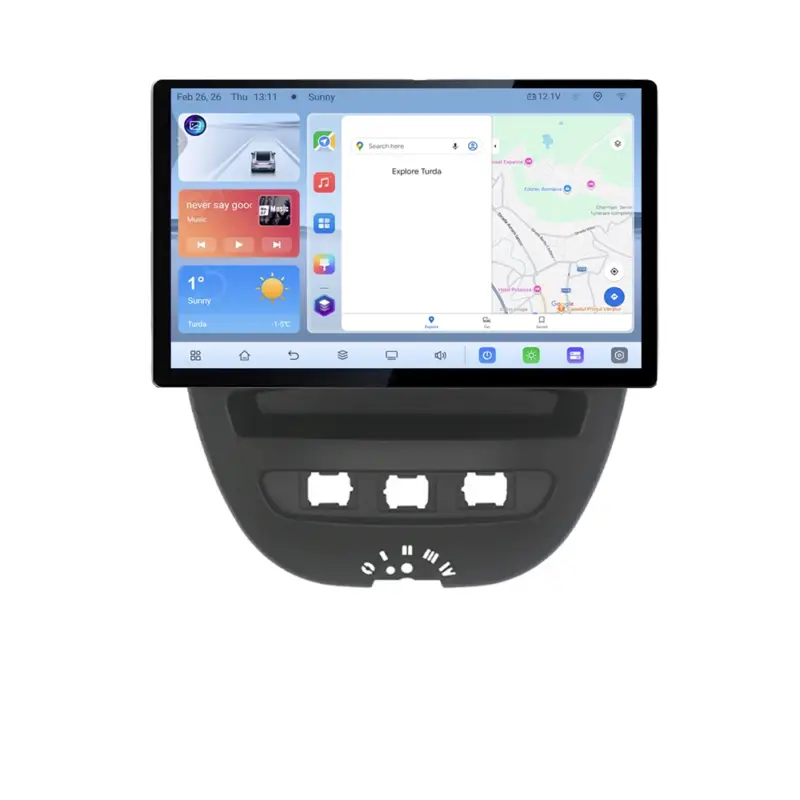 Retur ușor Navigație dedicată Citroen C1 Peugeot 107 Toyota Aygo 2005-2014, 13 inch QLED, 4G