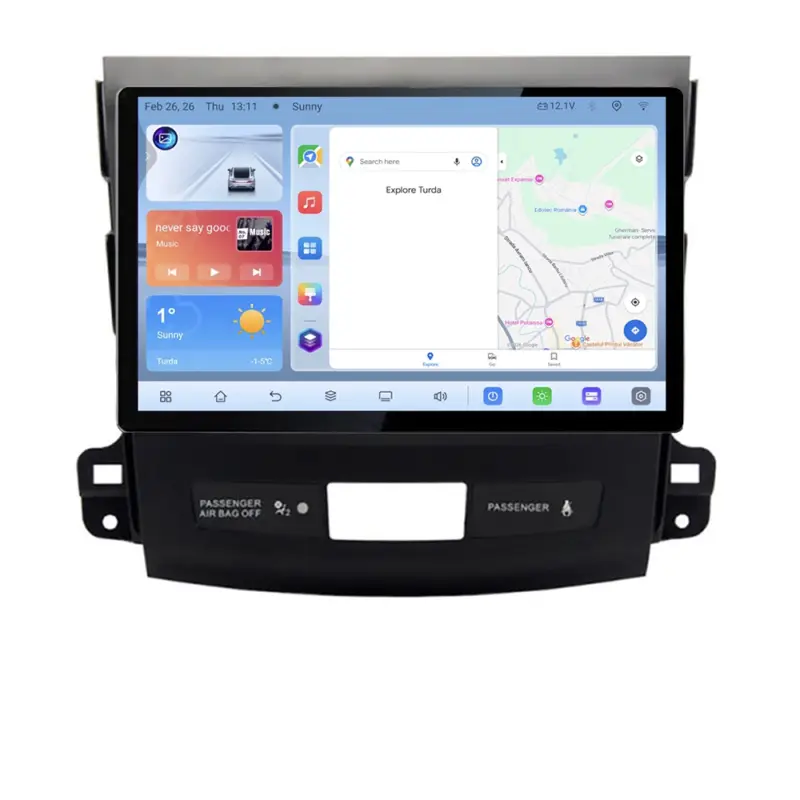 Navigație dedicată Mitsubishi Outlander 2010 cu ecran 13 inch, Android 4G Cumpărături sigure