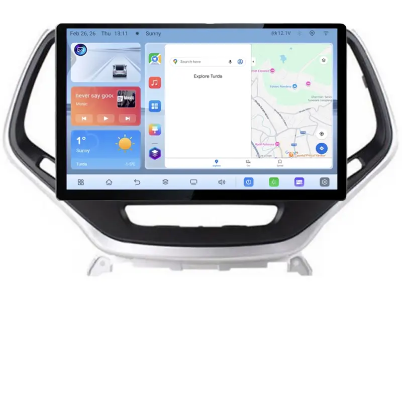 Navigație dedicată Jeep Cherokee 2014-2019, ecran 13 inch 1K, Android 4GB+64GB Ofertă limitată