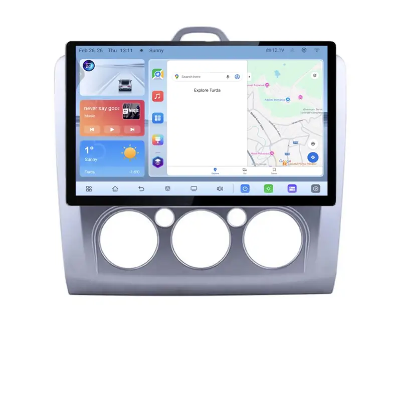 Transport gratuit Navigatie dedicata Ford Focus 2 manuala, ecran 13 inch, Android 4G