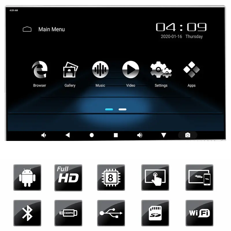 Tetiera auto Edotec TravelMate 13.3 inch Android Full HD WiFi Touch Ofertă specială
