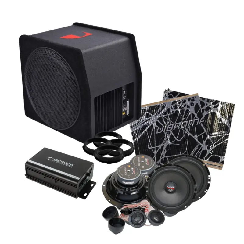 Vezi acum Pachet audio auto complet cu amplificator 4x50W si subwoofer activ 1000W
