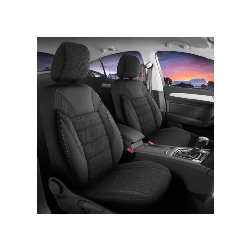 Plată securizată Set huse scaune auto DeluxeBoss Classico, 11 piese, negru-gri