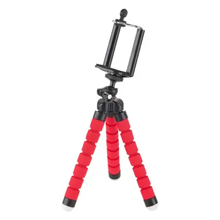 Livrare gratuită Trepied flexibil roșu pentru telefon și cameră Kruger&Matz, compact