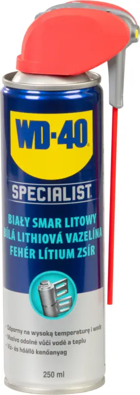 Calitate înaltă Spray WD-40 Specialist vaselină albă cu litiu, 250 ml cu Smart Straw