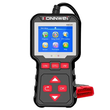 Ofertă limitată Tester diagnoză OBD2 Konnwei KW320 cu ecran color, citire/ștergere erori