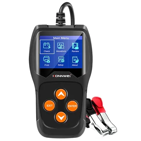 Ultima șansă Tester baterie auto Konnwei KW600 12V, diagnoza incarcare/pornire, ecran LCD