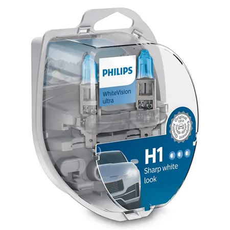 Set 2 becuri auto H1 Philips WhiteVision Ultra 3700K, 12V 55W Preferatul clienților