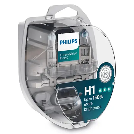 Ultima șansă Set 2 becuri auto H1 Philips X-tremeVision, 12V 55W, lumina +130%