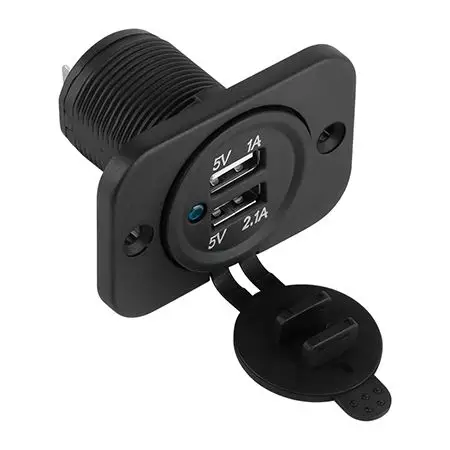Nu rata Încărcător auto USB dublu 3.1A pentru montaj în bord, 12–24V, Peiying