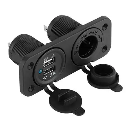 Mufă auto de montaj 2x USB 3.1A + priză brichetă 12–24V Mai ieftin