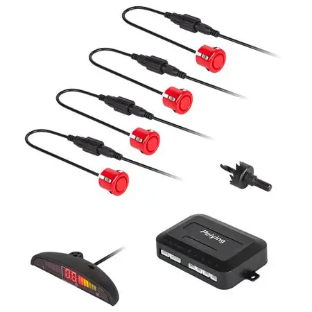 Ofertă de sezon Senzori parcare cu display LED, 4 senzori roșii, alarmă variabilă, IP67