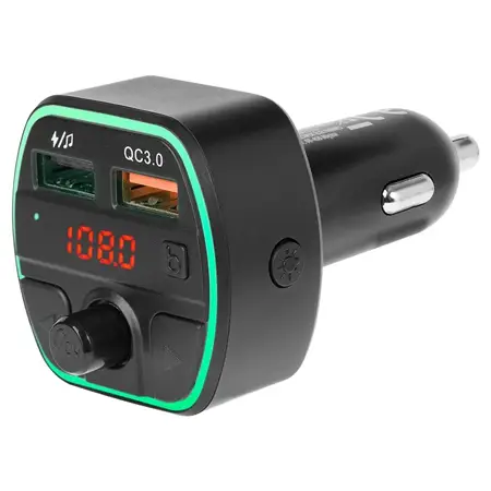 Cumpără online Modulator FM auto Bluetooth 5.0 cu încărcare rapidă QC 3.0 și 2x USB