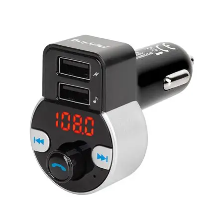 Retur gratuit Modulator FM auto Peiying cu Bluetooth 4.2, 2xUSB și slot microSD
