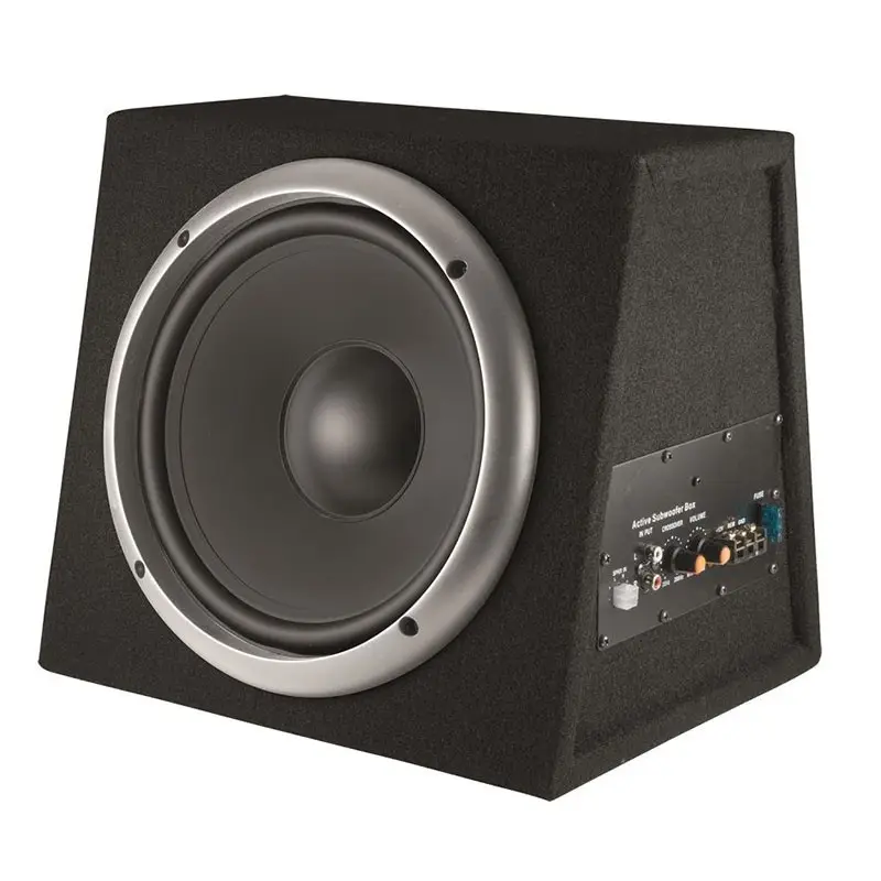 Plată securizată Subwoofer auto activ Sal 200W, 250 mm, incintă închisă, amplificator integrat