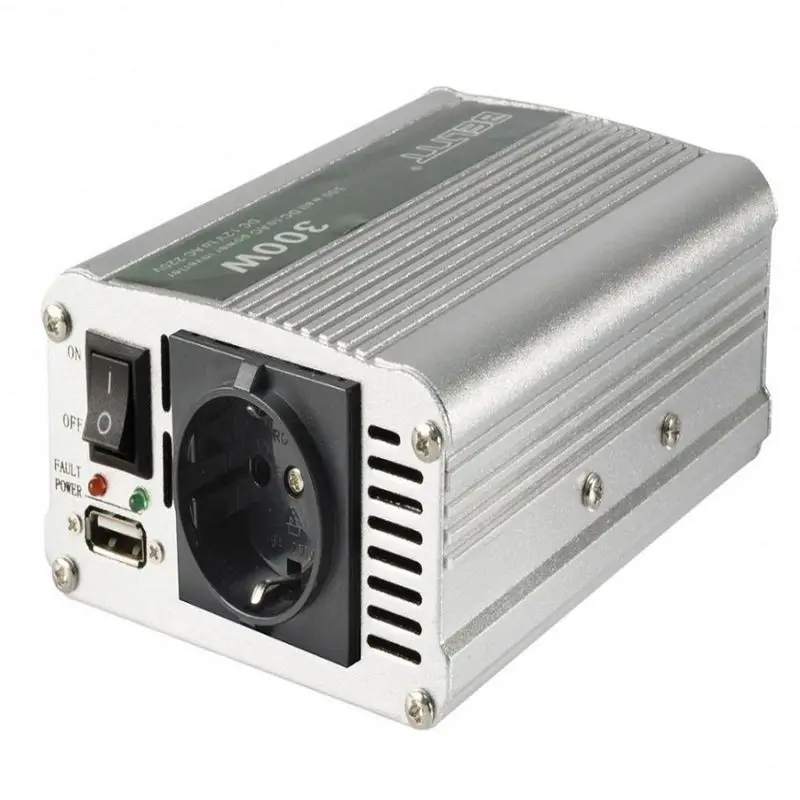 Preț promoțional Invertor auto 12V-230V 300W cu USB, 5 protectii si intrerupator Sal