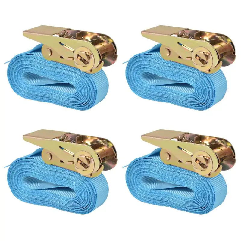 Chingi fixare cu clichet 4 buc, 0,8 tone, 6 m x 25 mm, albastru GartenMobel Dekor Disponibil imediat