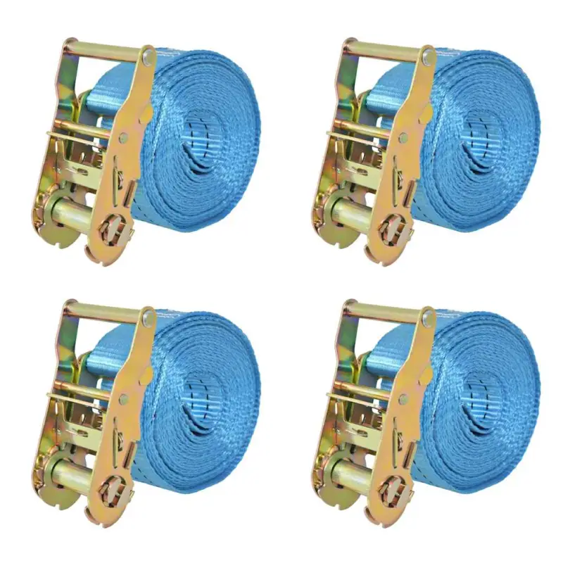 Plată securizată Chingi fixare cu clichet, 4 buc, albastru, 2 tone, 6 m x 38 mm GartenMobel Dekor