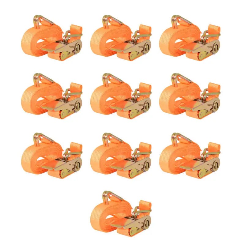 Cumpără acum Chingi fixare cu clichet, 10 buc, 0,4 tone, 6mx25mm, portocaliu GartenMobel Dekor