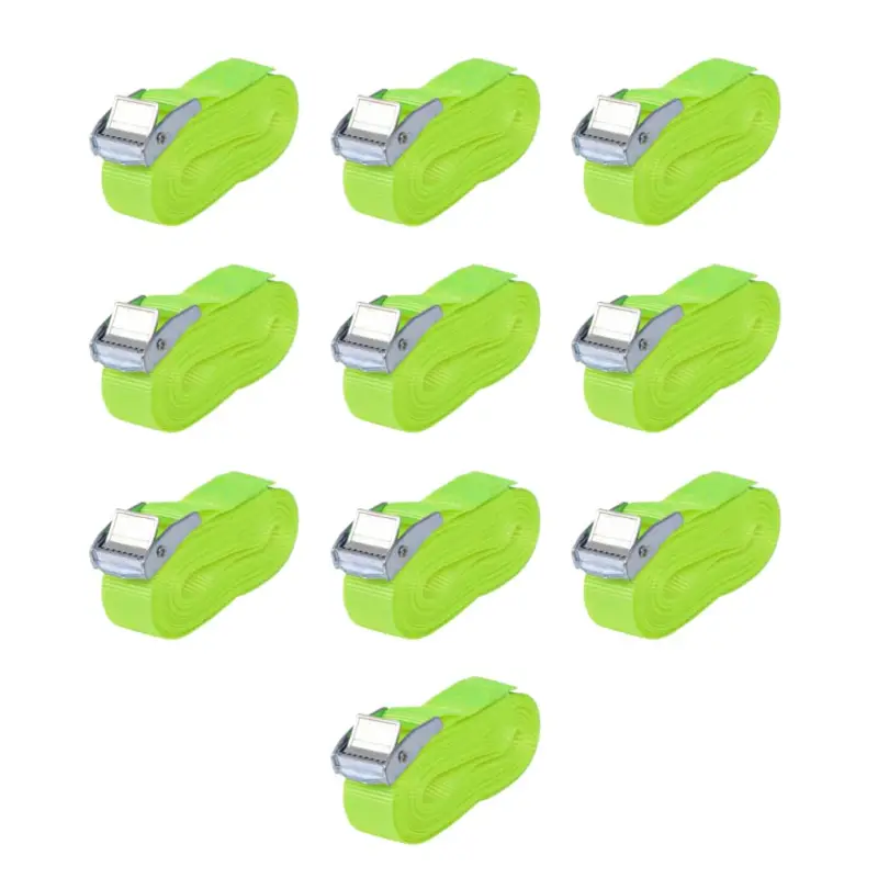 Curele 10 buc, 0,25 tone, 5 m x 25 mm, verde fluorescent GartenMobel Dekor Cumpără online