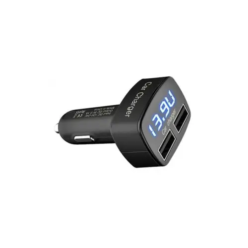 Încărcător auto 3 în 1 cu voltmetru, termometru și 2 porturi USB 3.1A Calitate înaltă