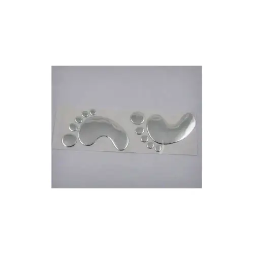 Set abțibilduri auto DOUĂ TĂLPI argintiu, relief 3D, 2 buc (DZ-68) Preferatul clienților
