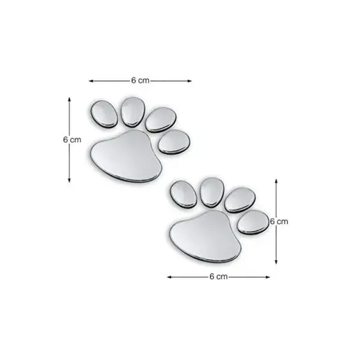 Abțibild 3D cu două lăbuțe argintiu, set 2 bucăți, model DZ-67 Cumpără acum