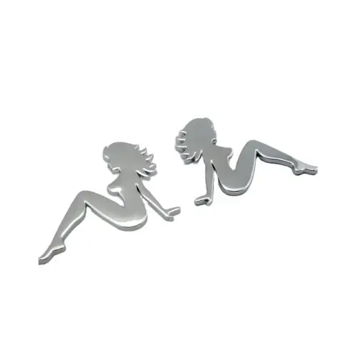 Reducere de preț Abțibild auto „Două Fete” argintiu relief, set decorativ DZ-65