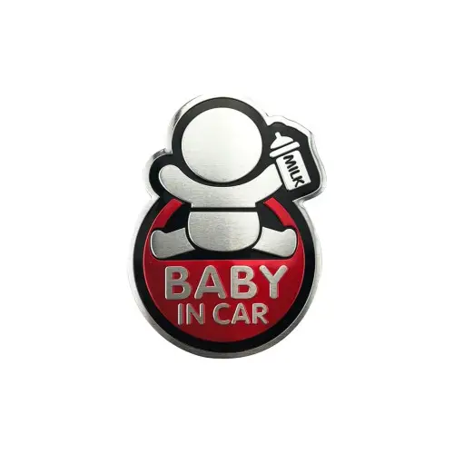 Cel mai bun preț Abțibild auto „Baby in Car” 3D, fundal roșu, în relief (TS-125)