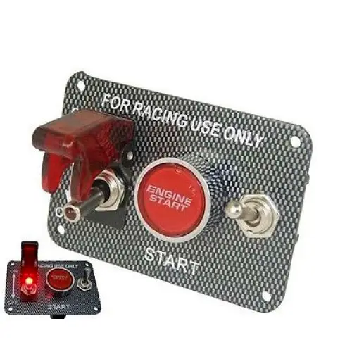 Buton pornire RACING 12V cu cablaj si releu, pentru proiecte auto/moto Chilipir